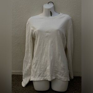 Uniqlo white long sleeve shirt think and warm